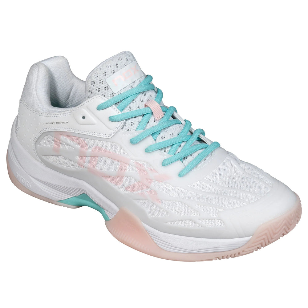 Pantofi padel Nox AT10 LUX  White/Potpurri