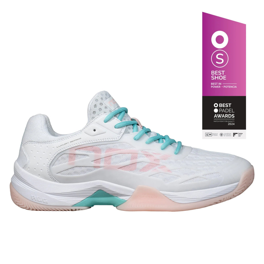 Pantofi padel Nox AT10 LUX  White/Potpurri