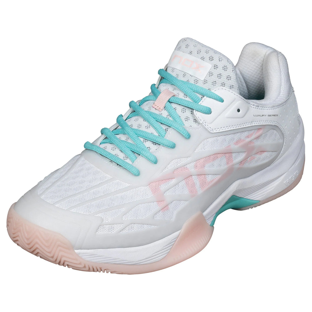 Pantofi padel Nox AT10 LUX  White/Potpurri