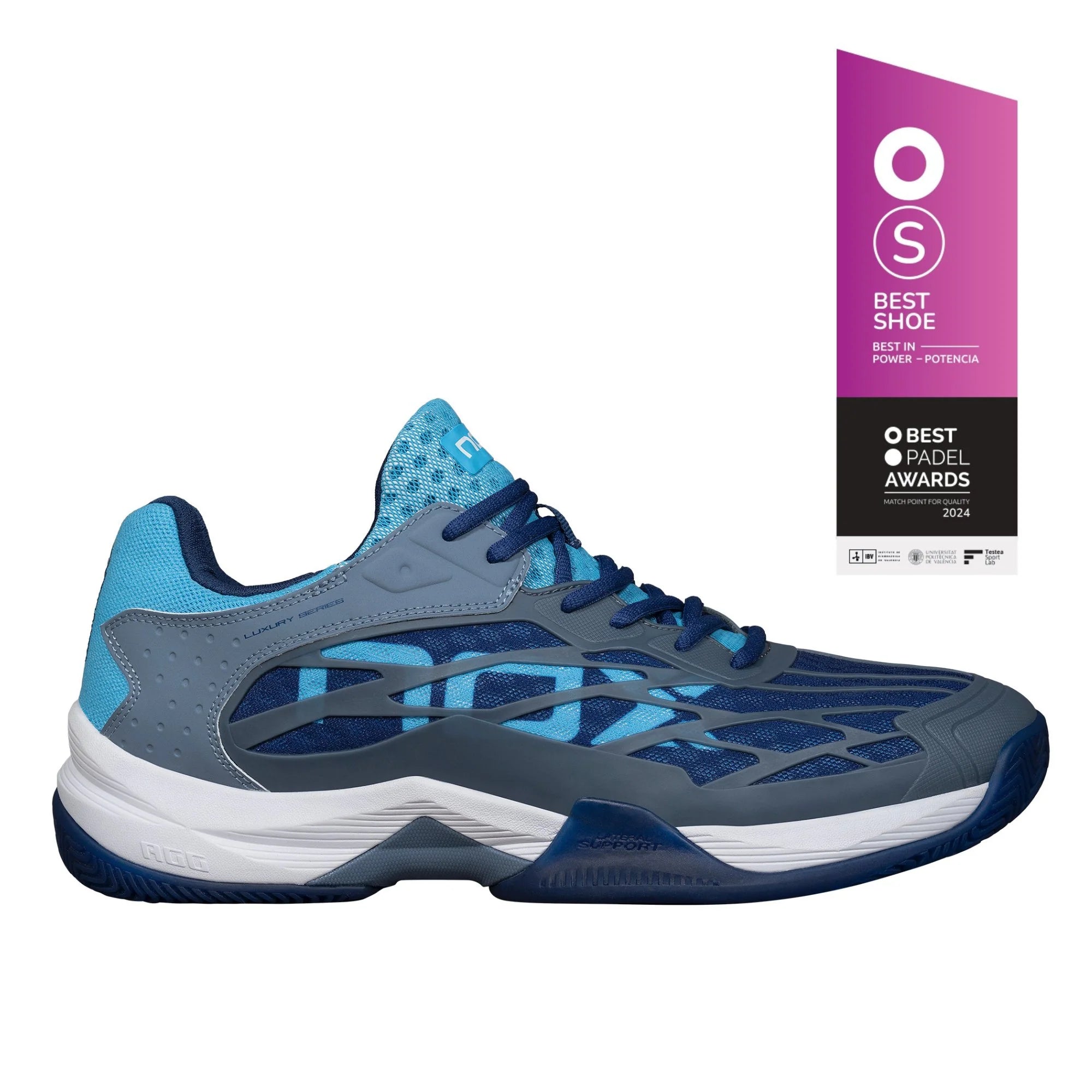 Pantofi padel Nox AT10 LUX  Stone/Bonnie Blue